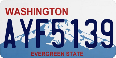 WA license plate AYF5139