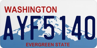 WA license plate AYF5140