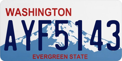 WA license plate AYF5143