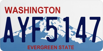 WA license plate AYF5147