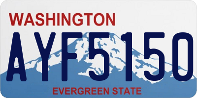 WA license plate AYF5150