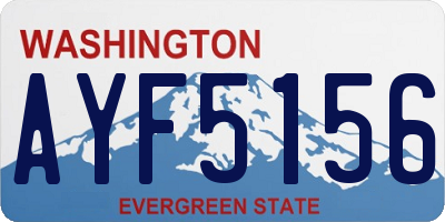 WA license plate AYF5156