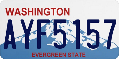 WA license plate AYF5157