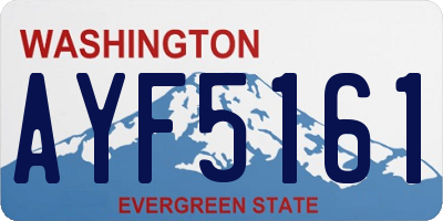 WA license plate AYF5161