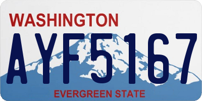 WA license plate AYF5167