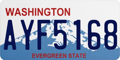 WA license plate AYF5168