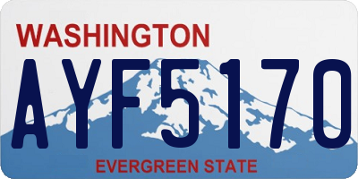 WA license plate AYF5170