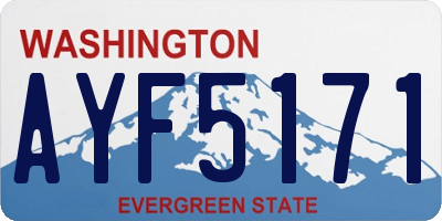 WA license plate AYF5171