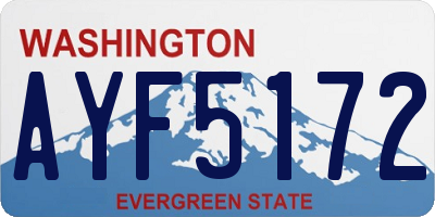 WA license plate AYF5172