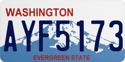 WA license plate AYF5173