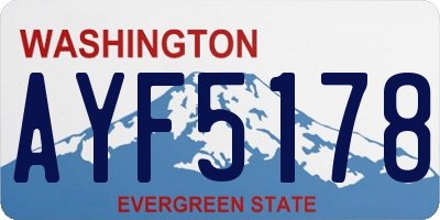 WA license plate AYF5178