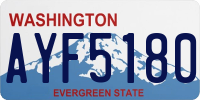 WA license plate AYF5180