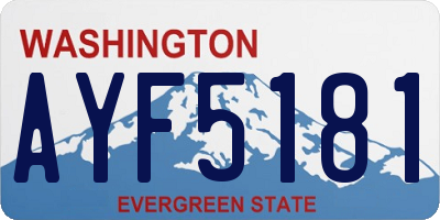 WA license plate AYF5181