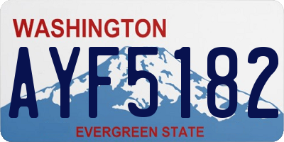 WA license plate AYF5182