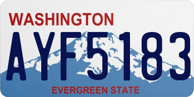 WA license plate AYF5183