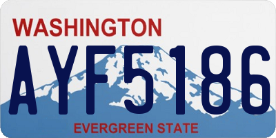 WA license plate AYF5186