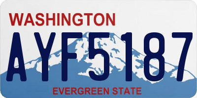 WA license plate AYF5187