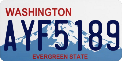 WA license plate AYF5189