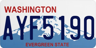 WA license plate AYF5190