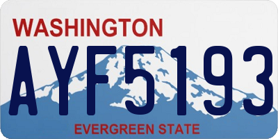 WA license plate AYF5193