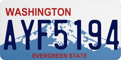 WA license plate AYF5194