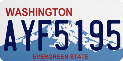 WA license plate AYF5195