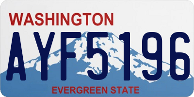 WA license plate AYF5196