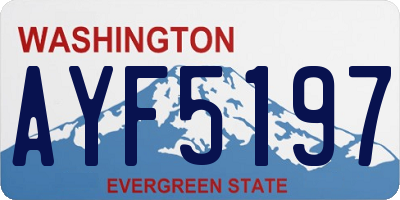 WA license plate AYF5197