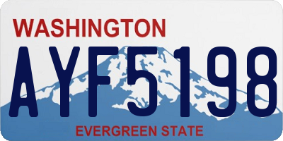 WA license plate AYF5198