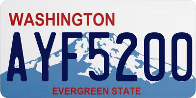 WA license plate AYF5200