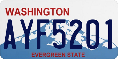 WA license plate AYF5201