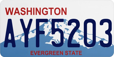 WA license plate AYF5203