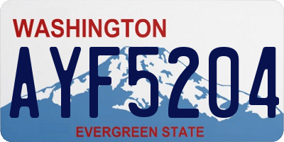 WA license plate AYF5204