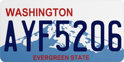 WA license plate AYF5206