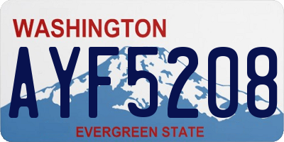 WA license plate AYF5208