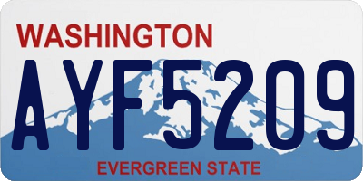 WA license plate AYF5209