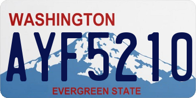 WA license plate AYF5210