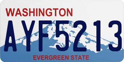 WA license plate AYF5213