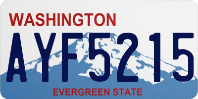 WA license plate AYF5215