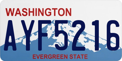 WA license plate AYF5216