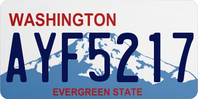 WA license plate AYF5217