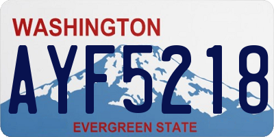WA license plate AYF5218