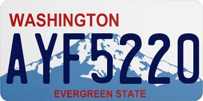 WA license plate AYF5220