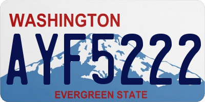 WA license plate AYF5222
