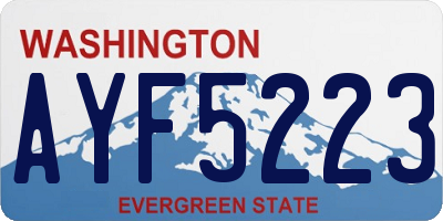 WA license plate AYF5223