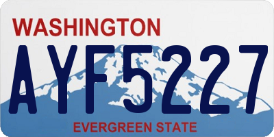 WA license plate AYF5227