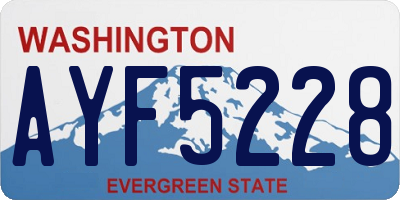 WA license plate AYF5228