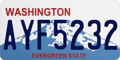 WA license plate AYF5232