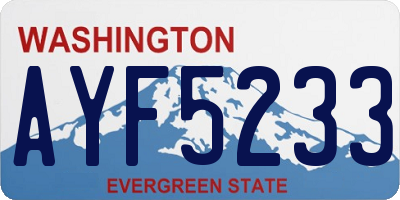 WA license plate AYF5233