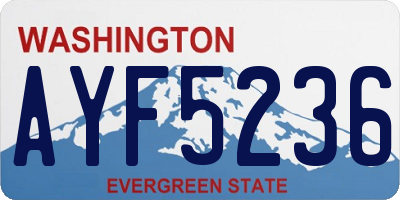 WA license plate AYF5236